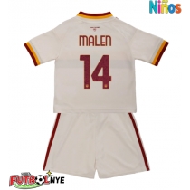 Camiseta AS Roma Donyell Malen #14 Visitante Equipación para niños 2026-27 manga corta (+ pantalones cortos)